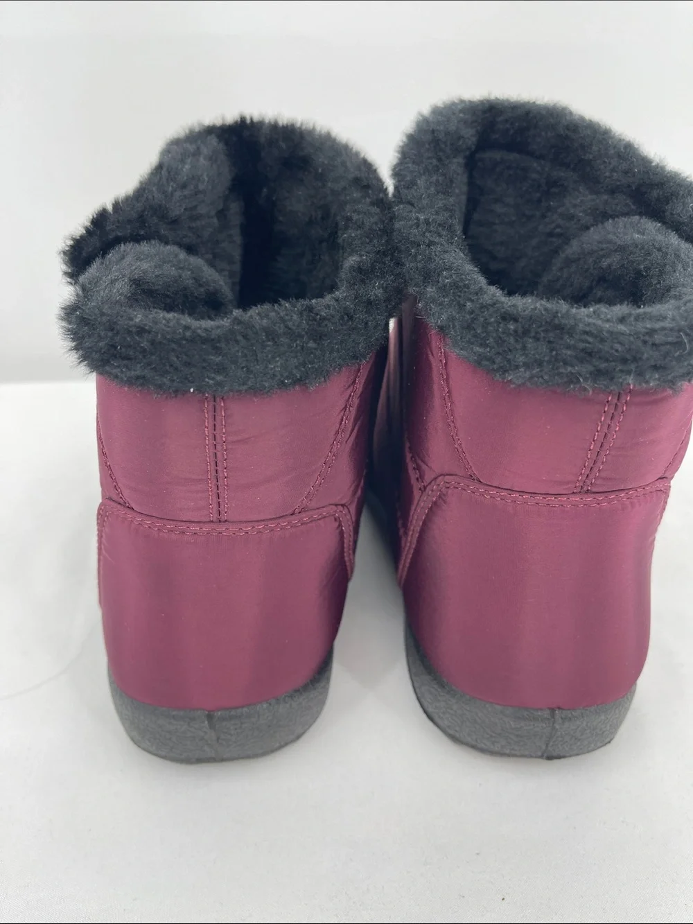 BJ WOMENS SIZE 40 Cozy Winter Ankle Boot - Burgundy SIZE 40